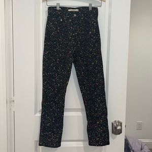 Levi's premium line floral straight jeans